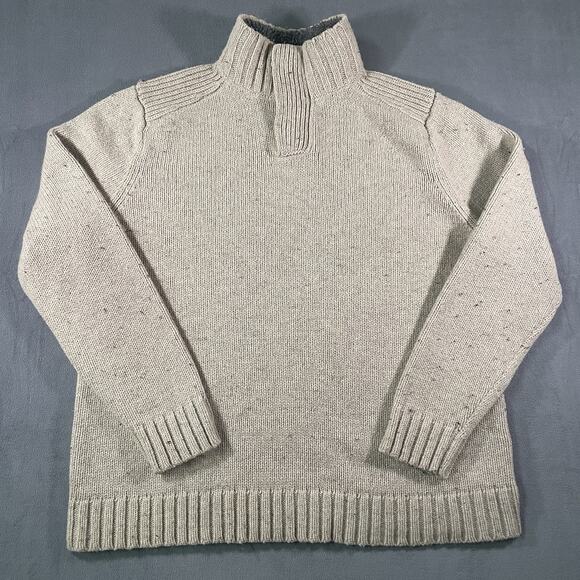 GAP Wool Sweater Men XL Vintage 90 Y2k Beige Cream Preppy Mock Grunge Pile Skate - Picture 1 of 8